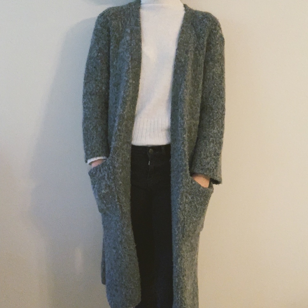 Long oversized Fuzzy Wool Cardigan